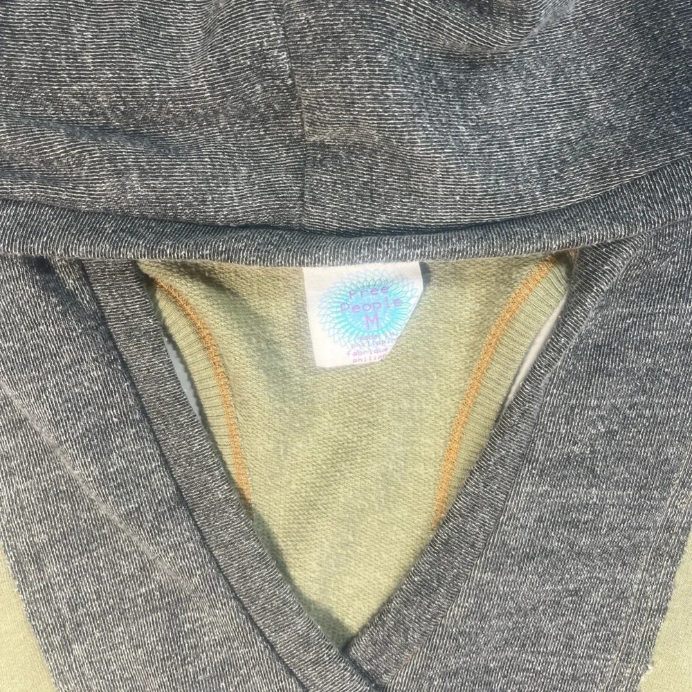 Free People Olive and Charcoal Sleeveless Hoodie - Picture 8 of 8